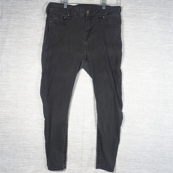 True Religion Skinny Jeans Womens Size 36 Black Halle Mid Rise Super Skinny Jean - Picture 2 of 9